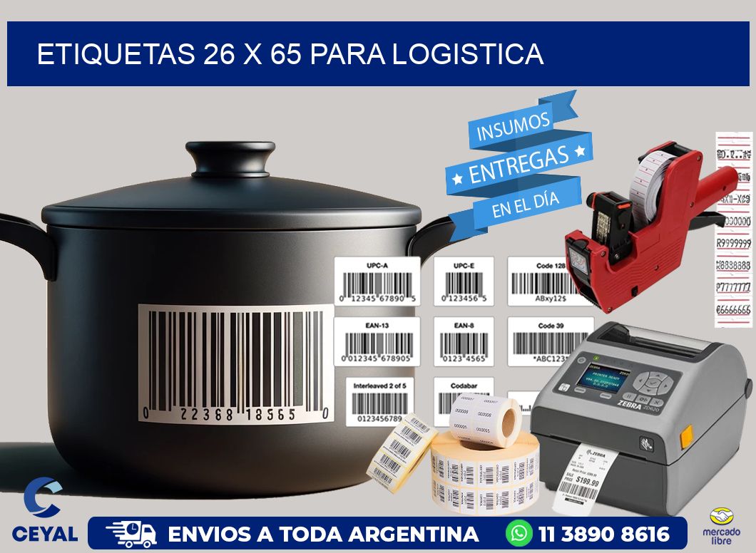 ETIQUETAS 26 x 65 PARA LOGISTICA