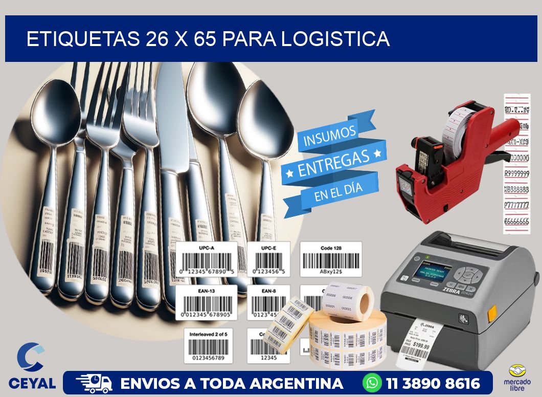 ETIQUETAS 26 x 65 PARA LOGISTICA