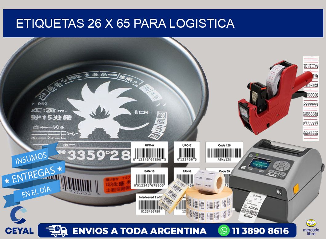 ETIQUETAS 26 x 65 PARA LOGISTICA