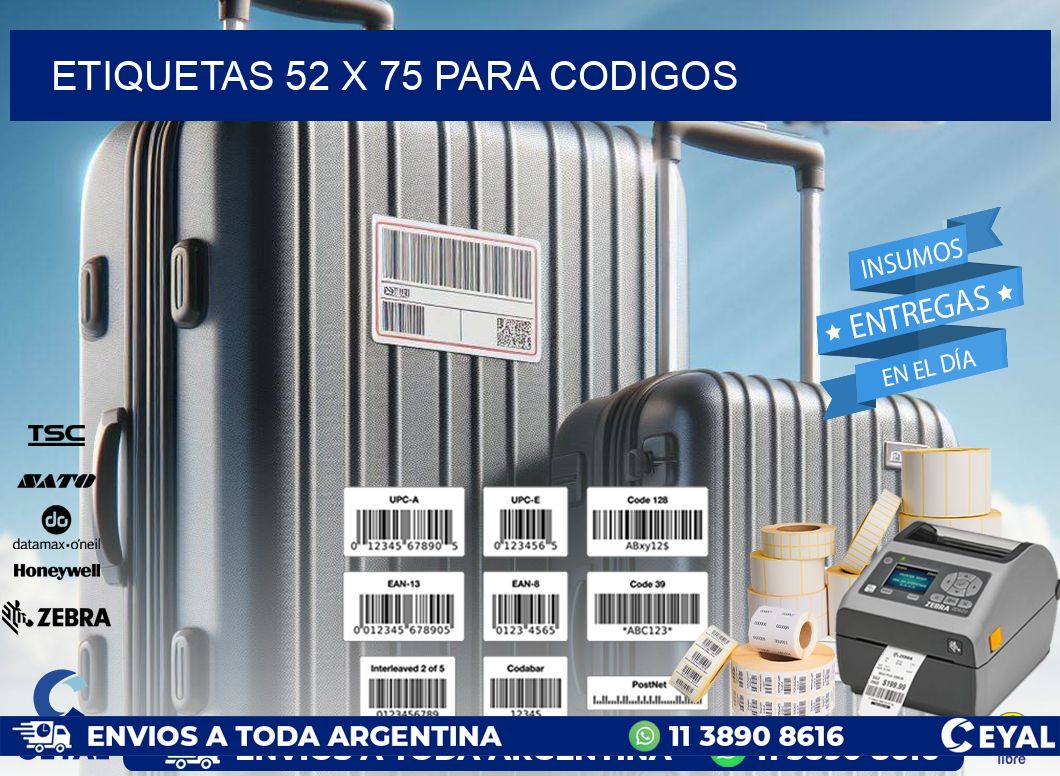 ETIQUETAS 52 x 75 PARA CODIGOS