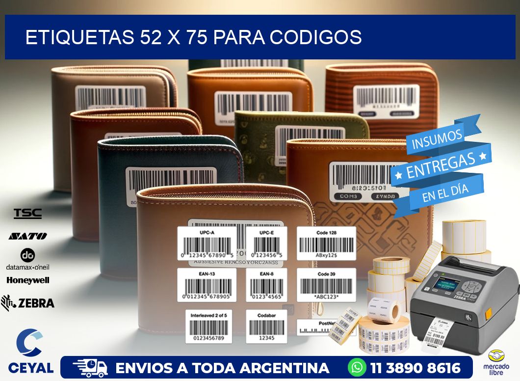 ETIQUETAS 52 x 75 PARA CODIGOS