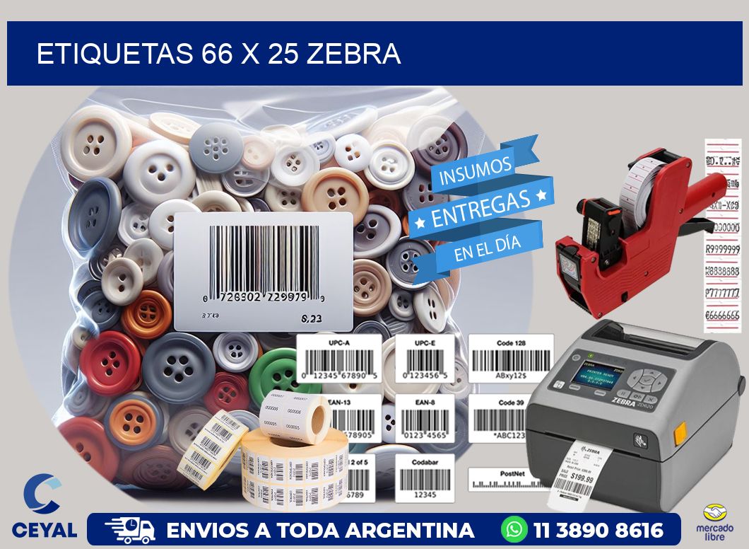 ETIQUETAS 66 x 25 ZEBRA