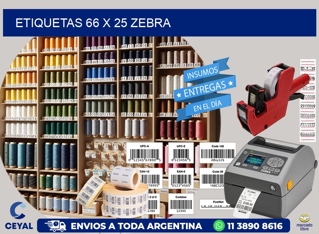 ETIQUETAS 66 x 25 ZEBRA