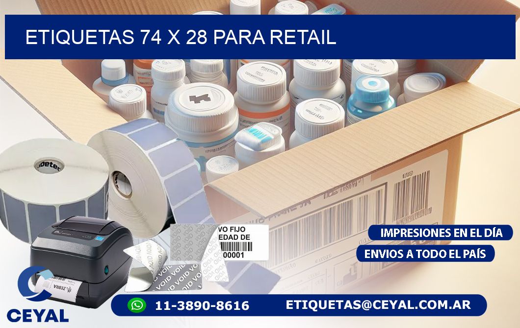 ETIQUETAS 74 x 28 PARA RETAIL