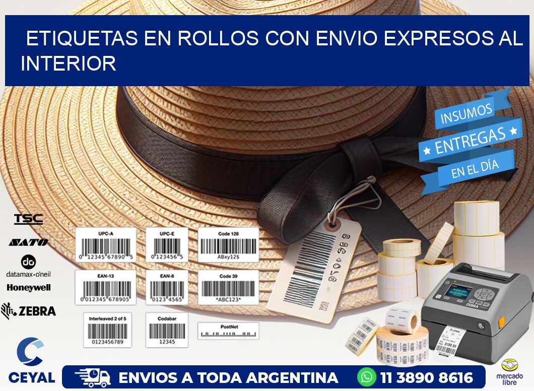 ETIQUETAS EN ROLLOS CON ENVIO EXPRESOS AL INTERIOR