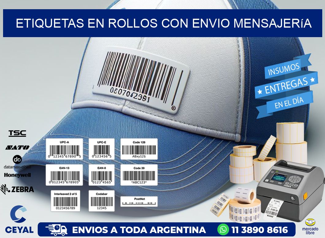 ETIQUETAS EN ROLLOS CON ENVIO Mensajería