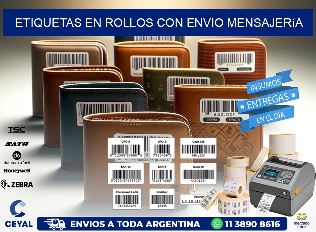 ETIQUETAS EN ROLLOS CON ENVIO Mensajería