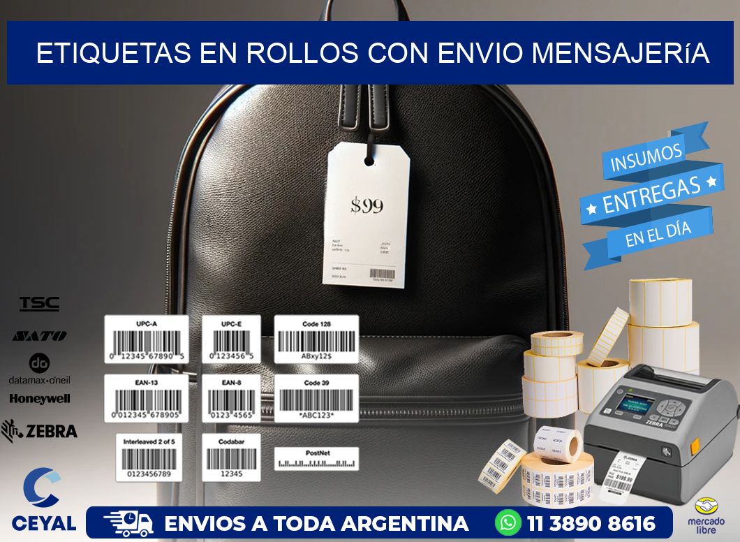 ETIQUETAS EN ROLLOS CON ENVIO Mensajería