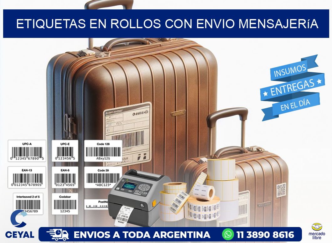 ETIQUETAS EN ROLLOS CON ENVIO Mensajería