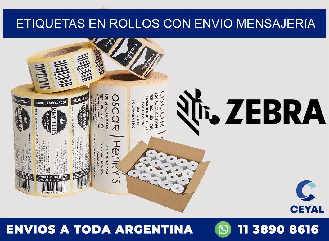 ETIQUETAS EN ROLLOS CON ENVIO Mensajería