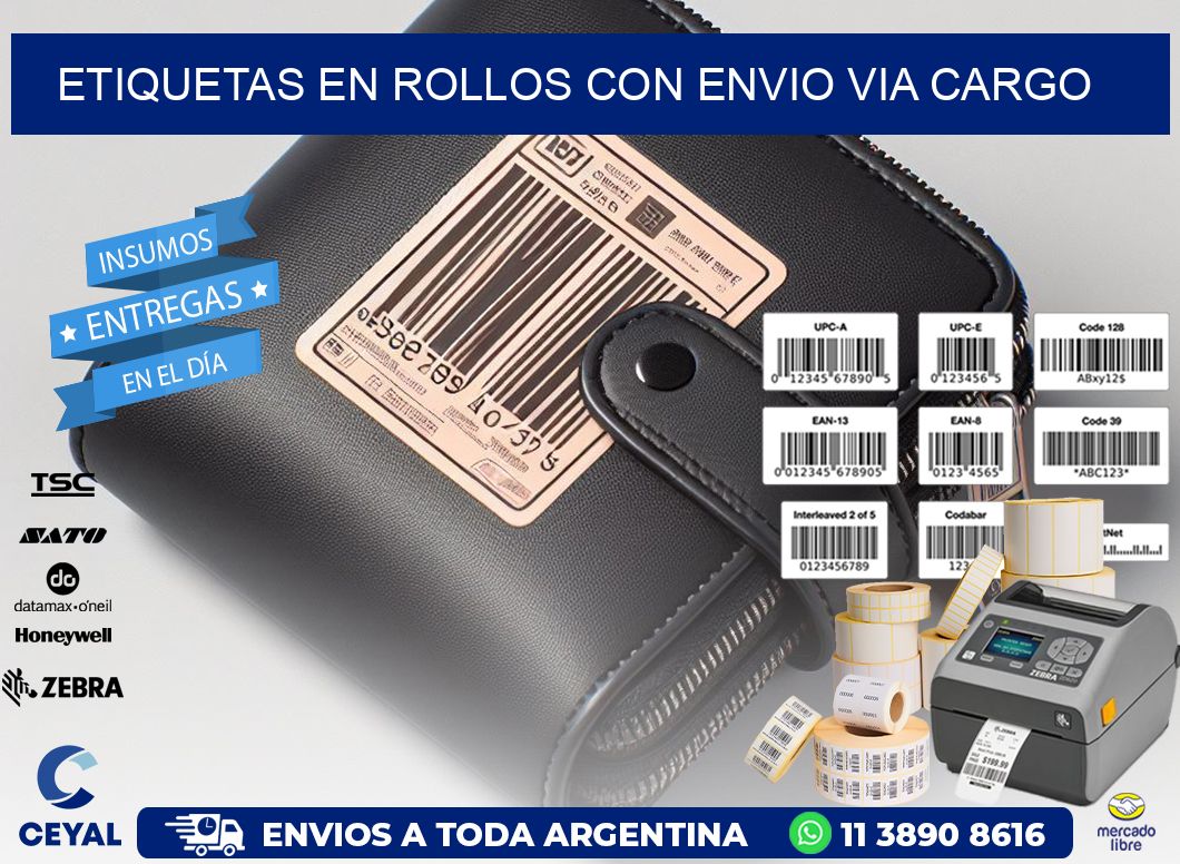 ETIQUETAS EN ROLLOS CON ENVIO VIA CARGO