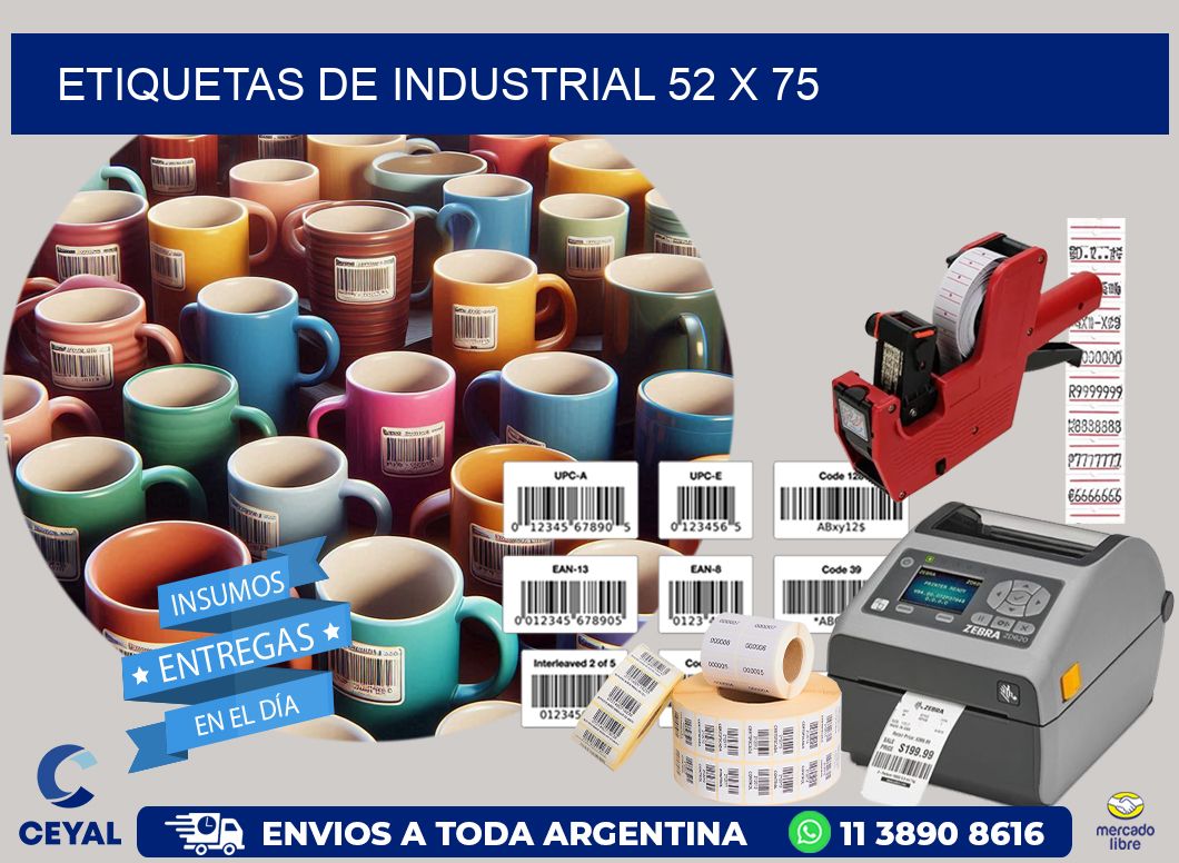 etiquetas de industrial 52 x 75