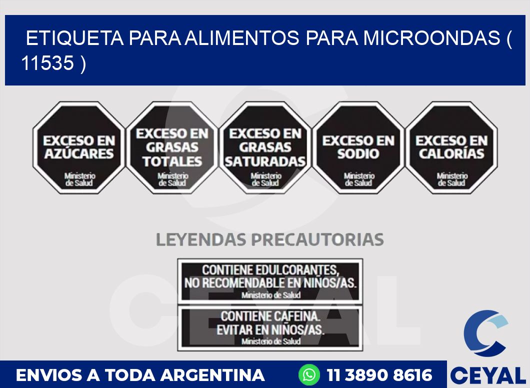 ETIQUETA PARA ALIMENTOS PARA MICROONDAS ( 11535 )