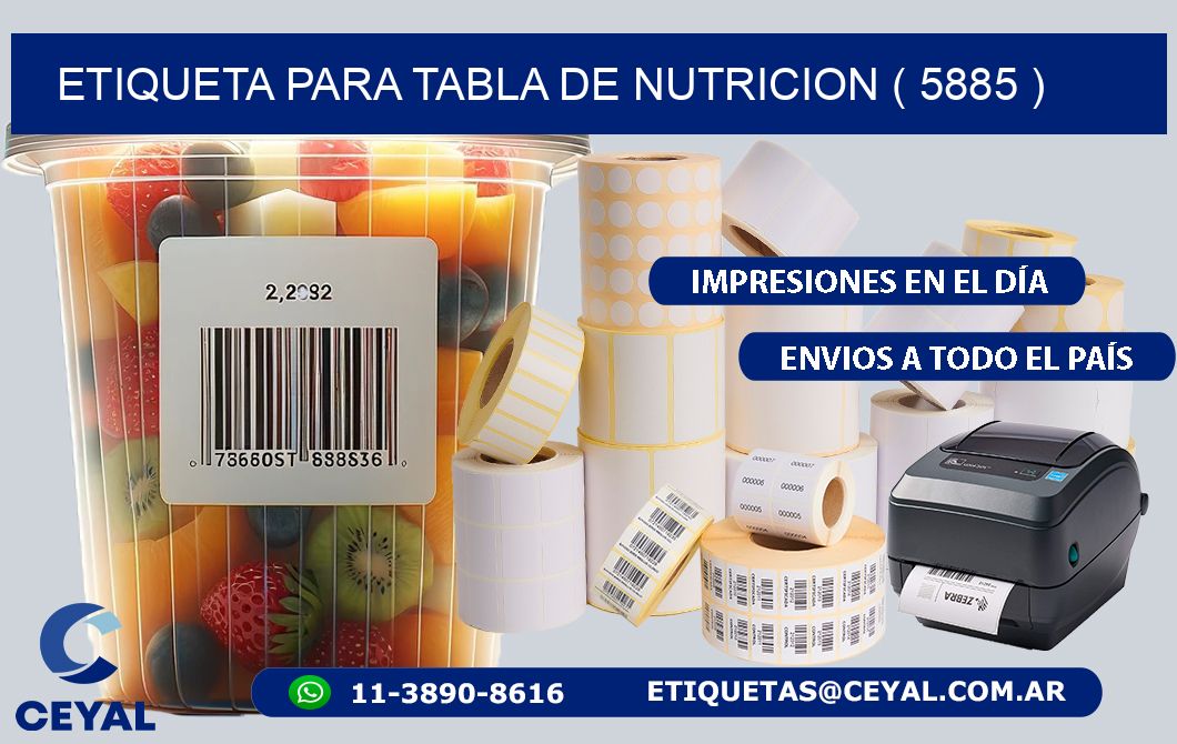 ETIQUETA PARA TABLA DE NUTRICION ( 5885 )