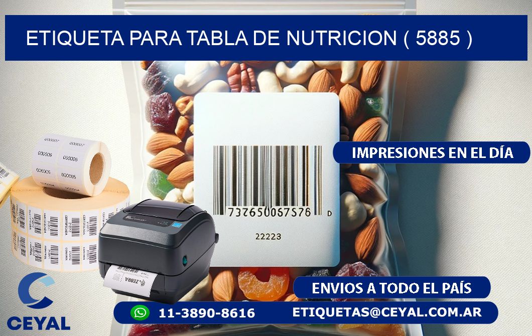 ETIQUETA PARA TABLA DE NUTRICION ( 5885 )