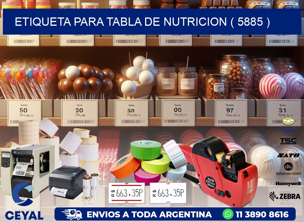 ETIQUETA PARA TABLA DE NUTRICION ( 5885 )