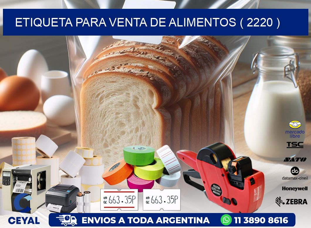 ETIQUETA PARA VENTA DE ALIMENTOS ( 2220 )