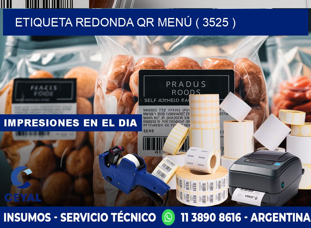 ETIQUETA REDONDA QR MENÚ ( 3525 )