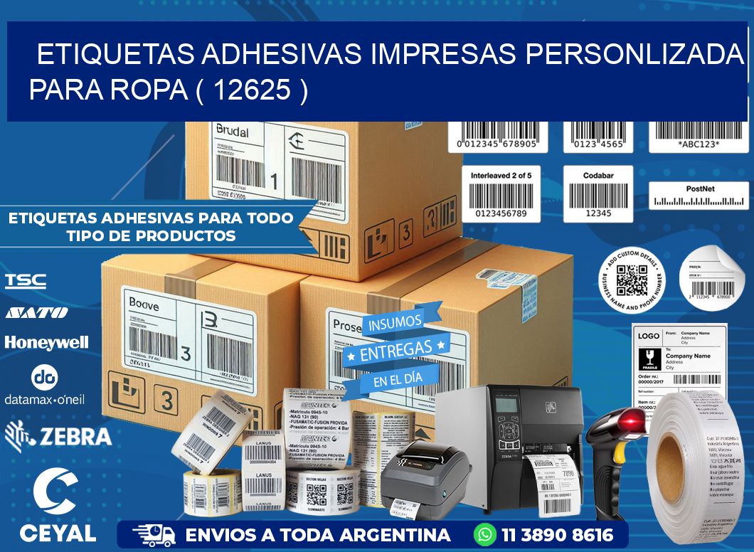 ETIQUETAS ADHESIVAS IMPRESAS PERSONLIZADA PARA ROPA ( 12625 )