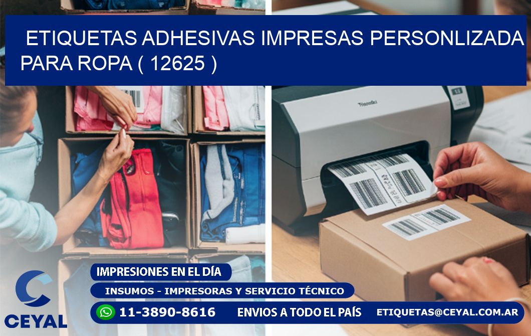 ETIQUETAS ADHESIVAS IMPRESAS PERSONLIZADA PARA ROPA ( 12625 )