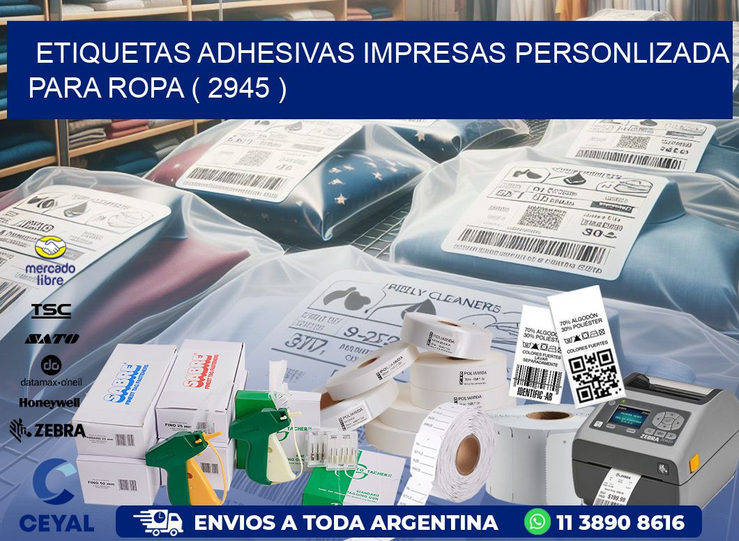 ETIQUETAS ADHESIVAS IMPRESAS PERSONLIZADA PARA ROPA ( 2945 )