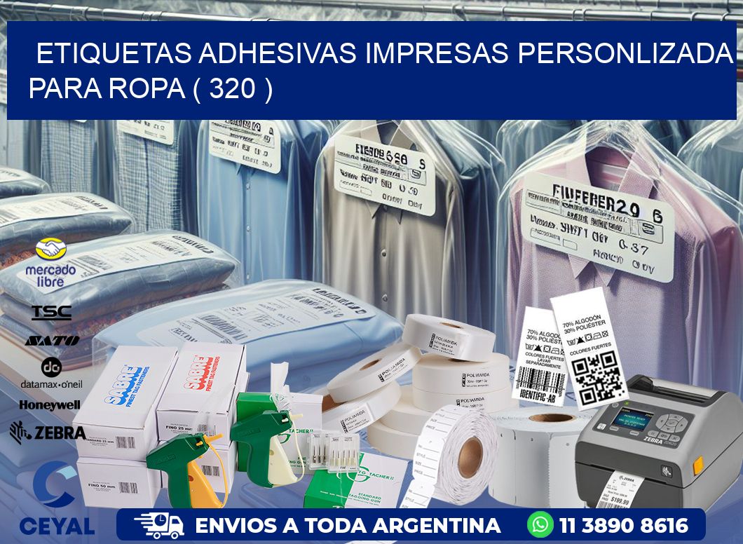 ETIQUETAS ADHESIVAS IMPRESAS PERSONLIZADA PARA ROPA ( 320 )