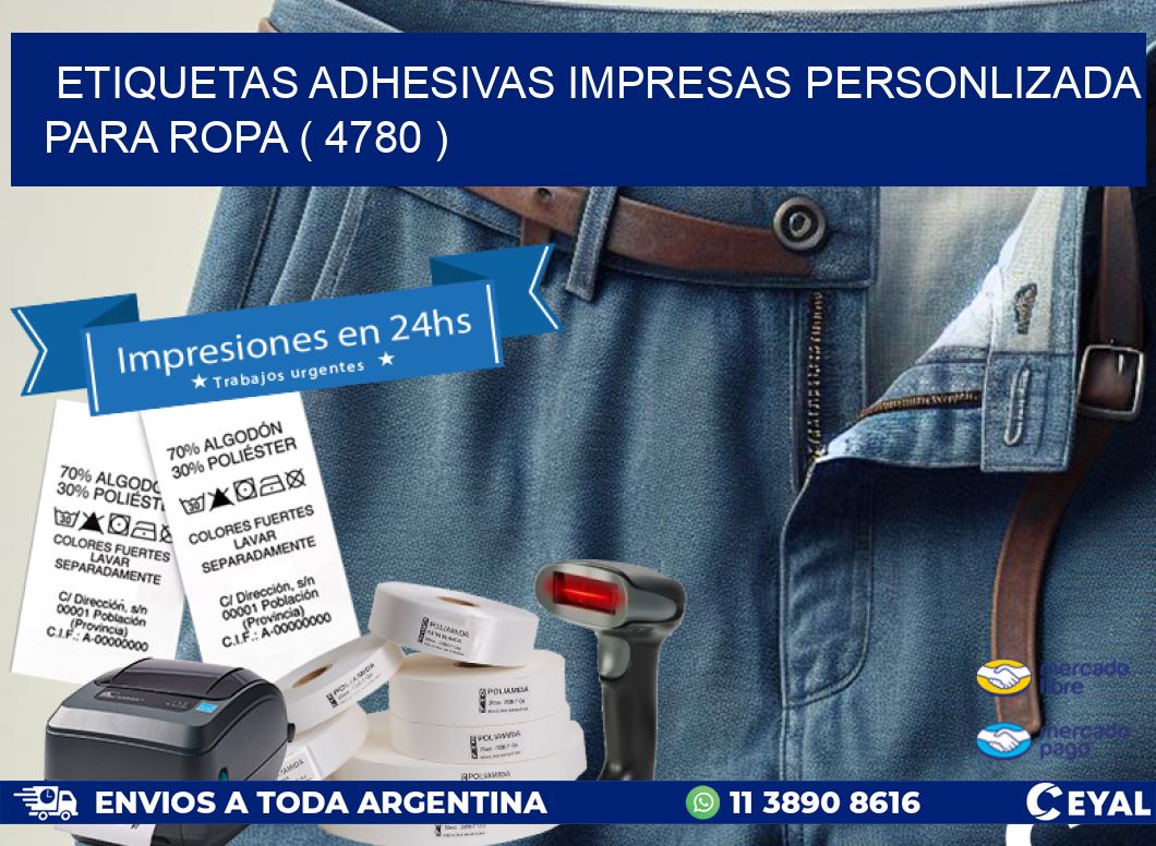 ETIQUETAS ADHESIVAS IMPRESAS PERSONLIZADA PARA ROPA ( 4780 )