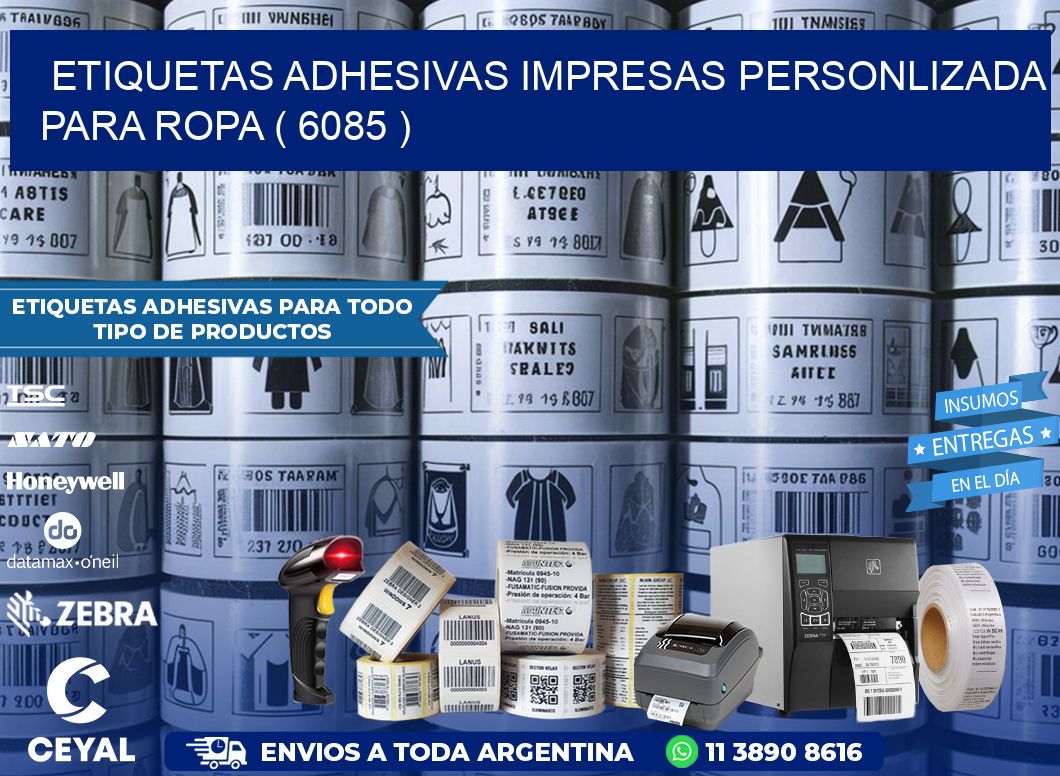 ETIQUETAS ADHESIVAS IMPRESAS PERSONLIZADA PARA ROPA ( 6085 )