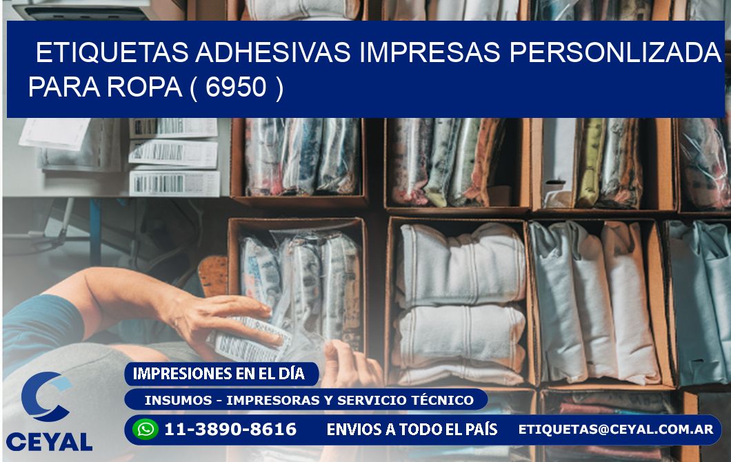 ETIQUETAS ADHESIVAS IMPRESAS PERSONLIZADA PARA ROPA ( 6950 )