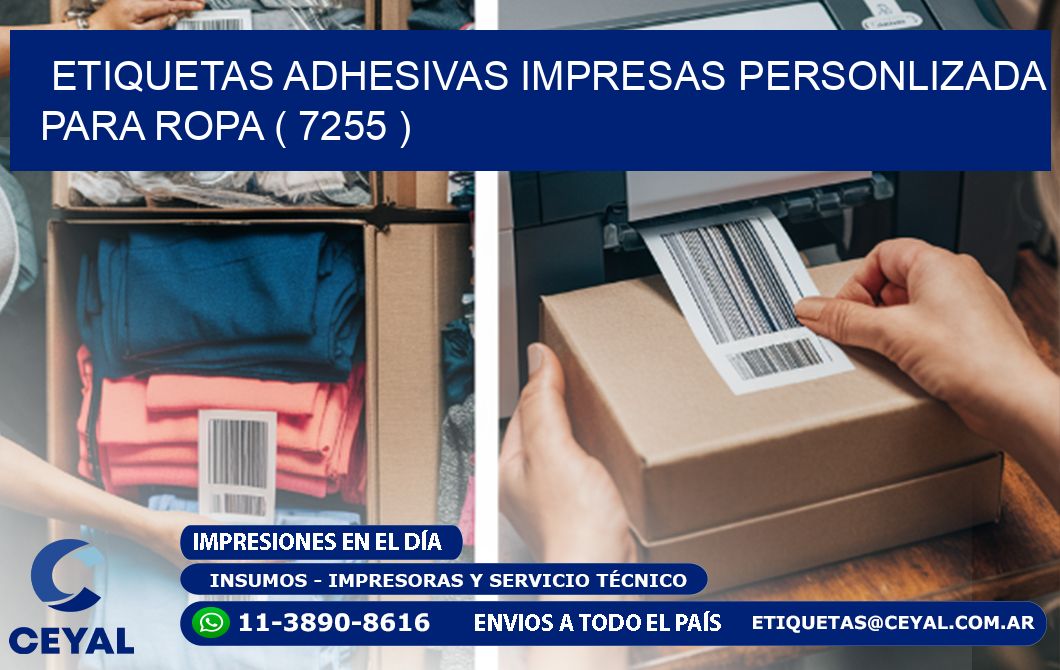 ETIQUETAS ADHESIVAS IMPRESAS PERSONLIZADA PARA ROPA ( 7255 )