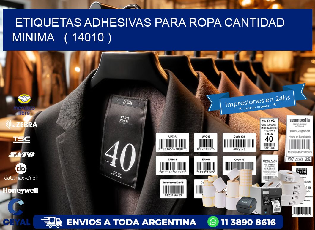 ETIQUETAS ADHESIVAS PARA ROPA CANTIDAD MINIMA   ( 14010 )