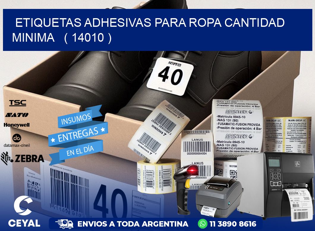 ETIQUETAS ADHESIVAS PARA ROPA CANTIDAD MINIMA   ( 14010 )