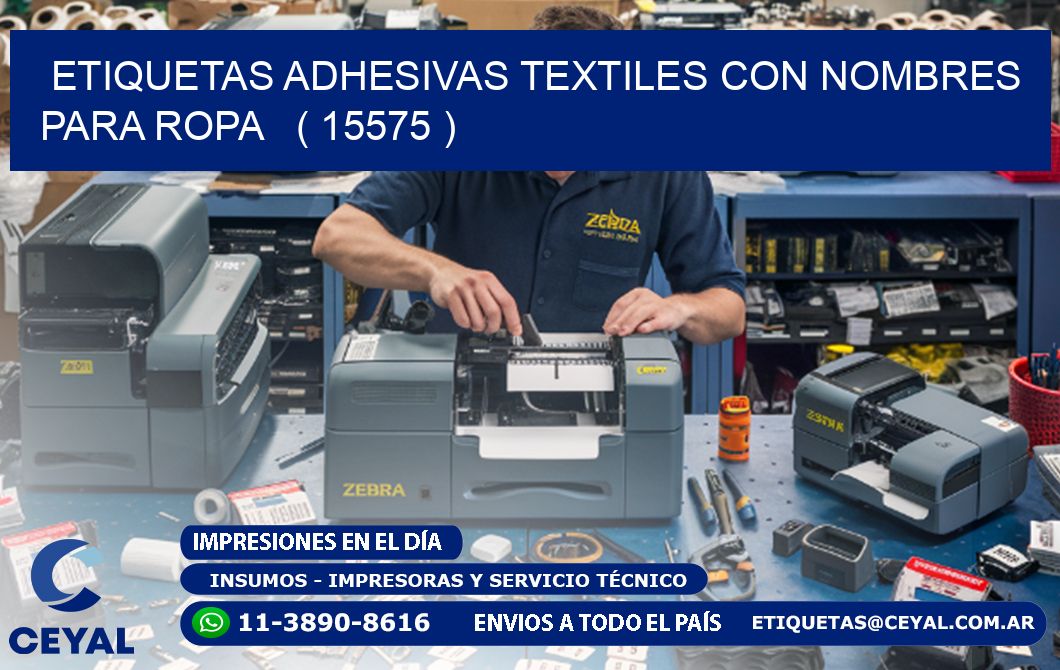 ETIQUETAS ADHESIVAS TEXTILES CON NOMBRES PARA ROPA   ( 15575 )