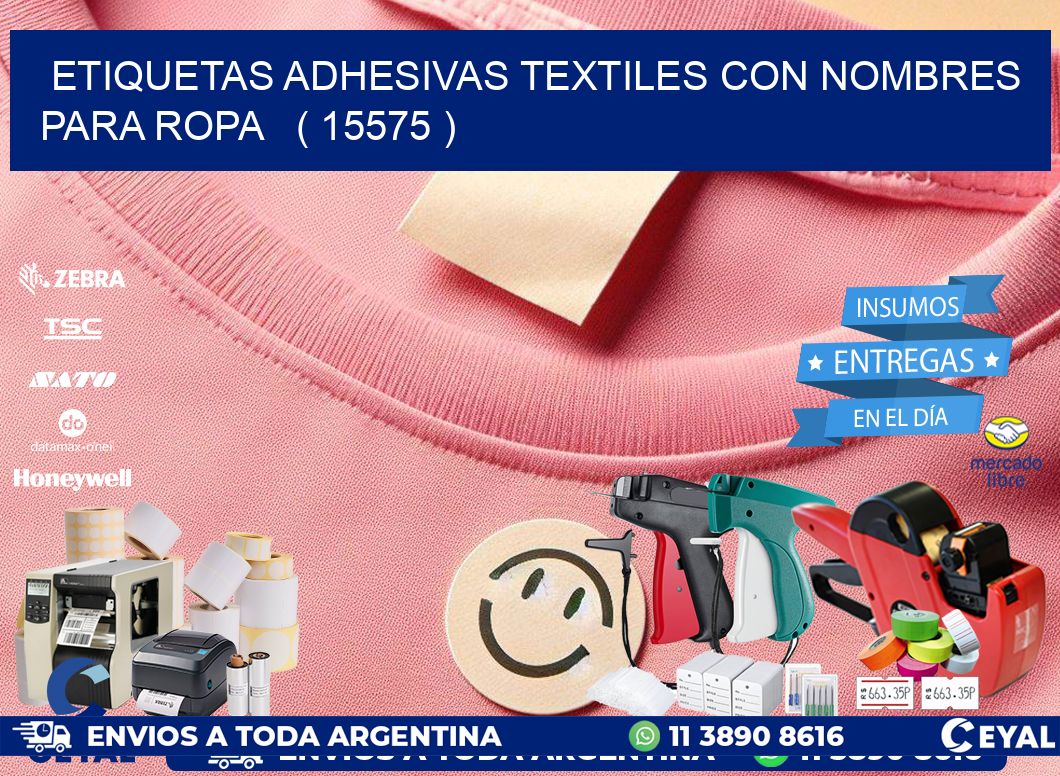 ETIQUETAS ADHESIVAS TEXTILES CON NOMBRES PARA ROPA   ( 15575 )