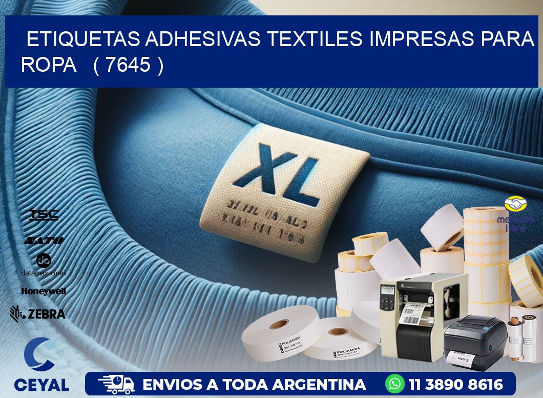 ETIQUETAS ADHESIVAS TEXTILES IMPRESAS PARA ROPA   ( 7645 )