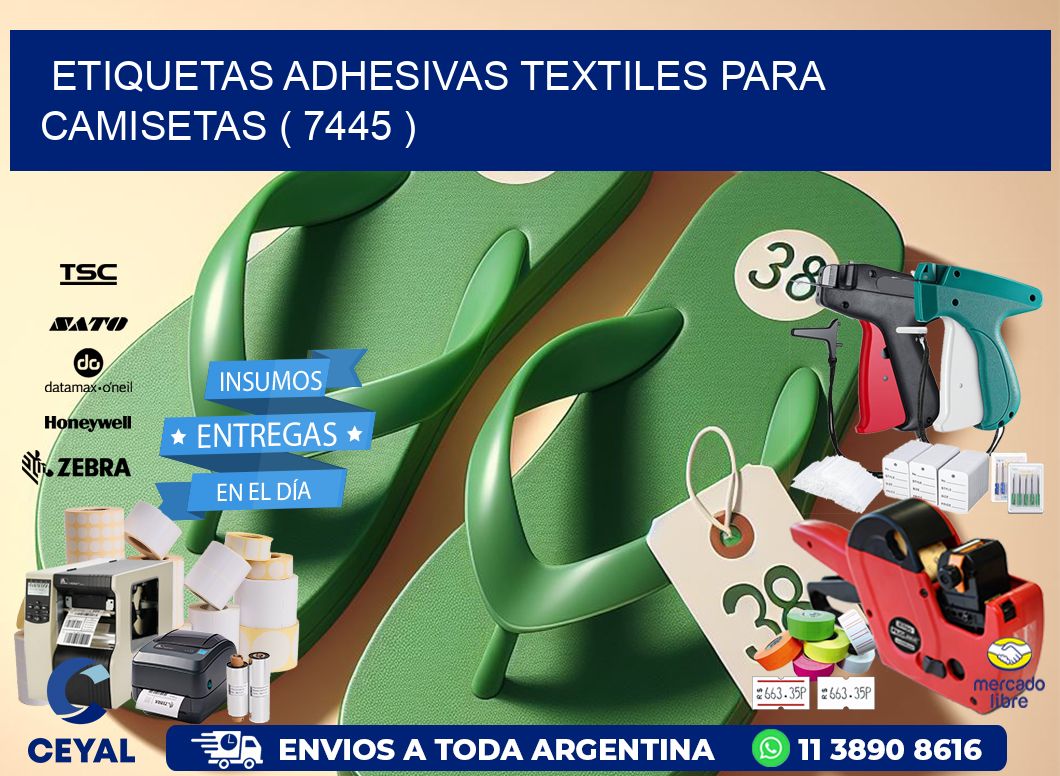 ETIQUETAS ADHESIVAS TEXTILES PARA CAMISETAS ( 7445 )