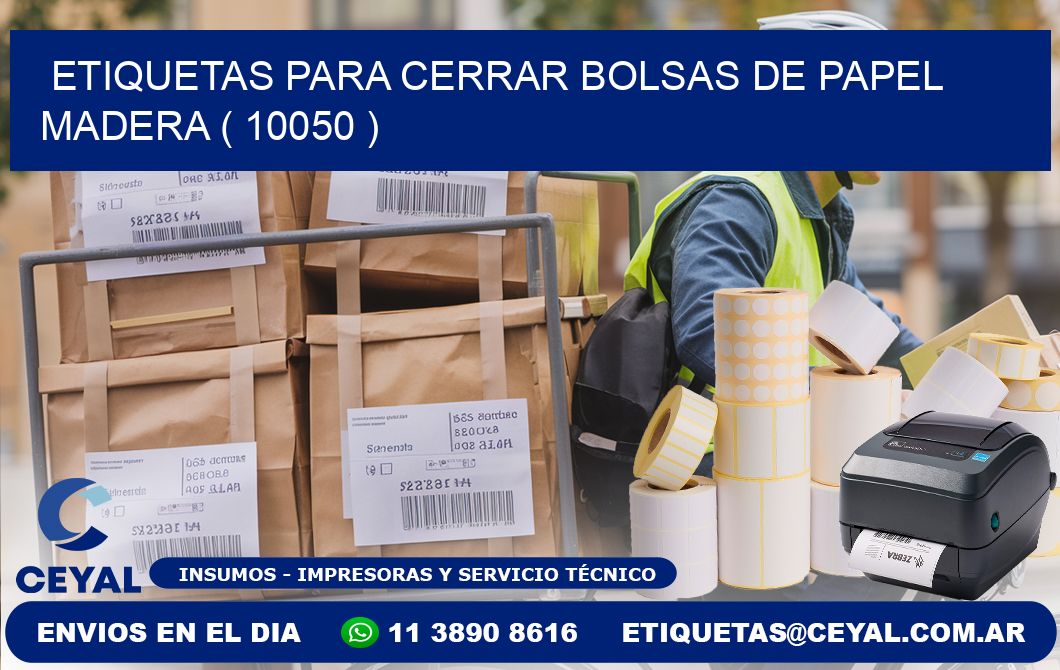 ETIQUETAS PARA CERRAR BOLSAS DE PAPEL MADERA ( 10050 )