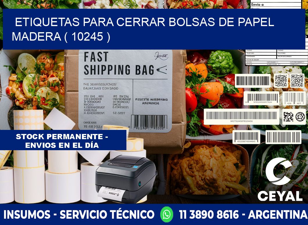 ETIQUETAS PARA CERRAR BOLSAS DE PAPEL MADERA ( 10245 )