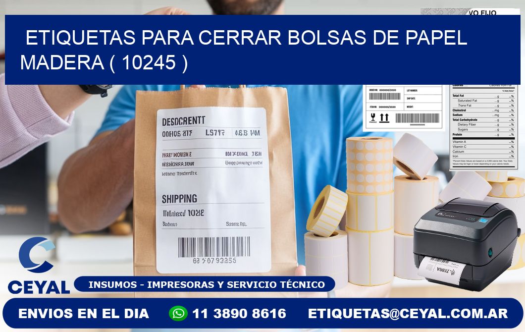 ETIQUETAS PARA CERRAR BOLSAS DE PAPEL MADERA ( 10245 )