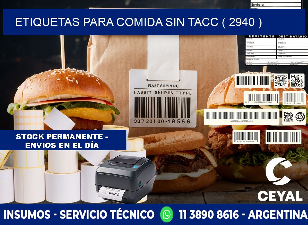 ETIQUETAS PARA COMIDA SIN TACC ( 2940 )