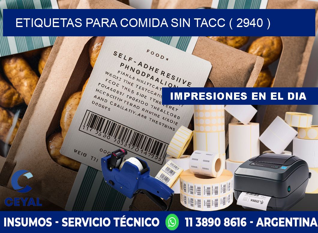 ETIQUETAS PARA COMIDA SIN TACC ( 2940 )