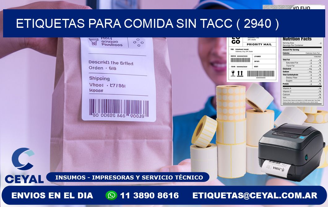 ETIQUETAS PARA COMIDA SIN TACC ( 2940 )