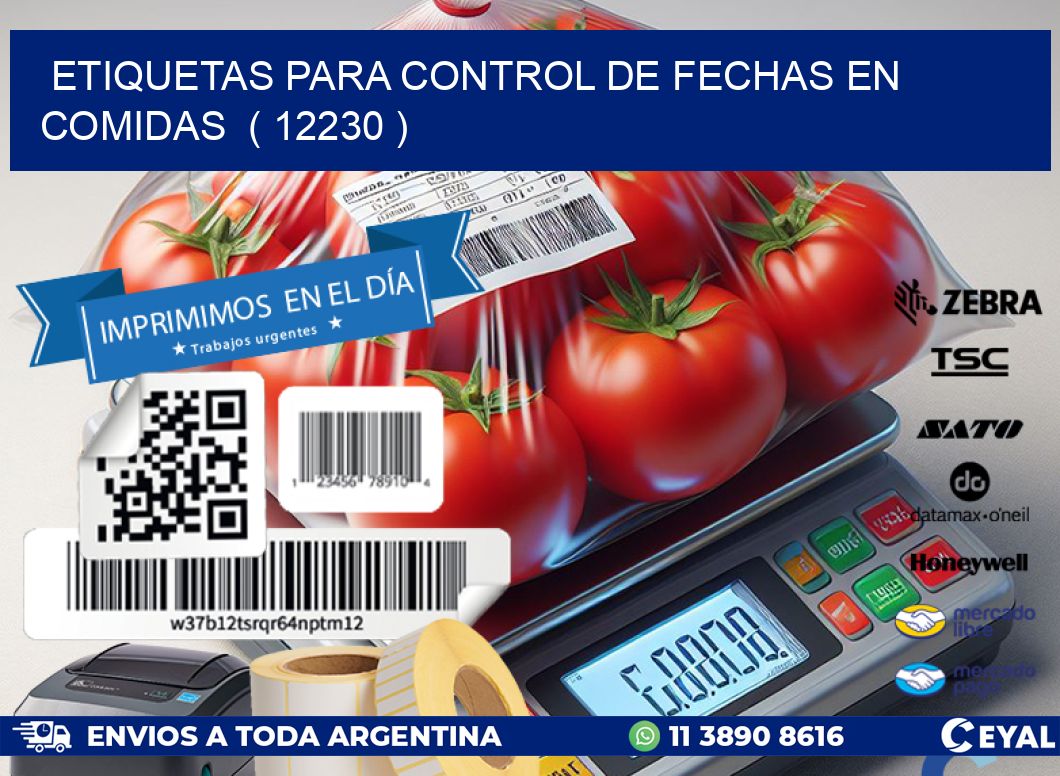 ETIQUETAS PARA CONTROL DE FECHAS EN COMIDAS  ( 12230 )