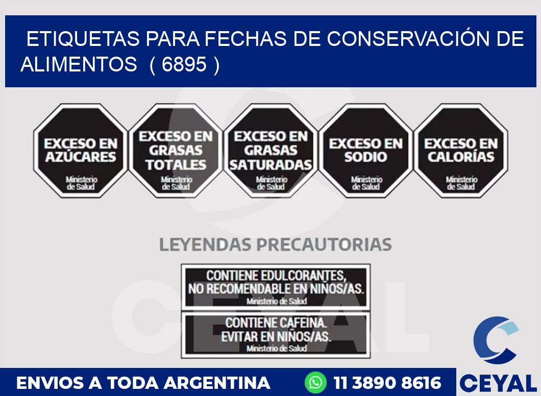 ETIQUETAS PARA FECHAS DE CONSERVACIÓN DE ALIMENTOS  ( 6895 )