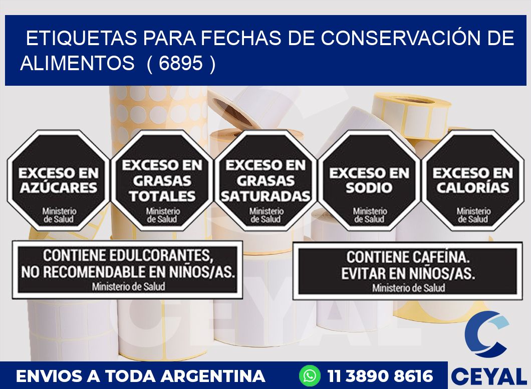 ETIQUETAS PARA FECHAS DE CONSERVACIÓN DE ALIMENTOS  ( 6895 )