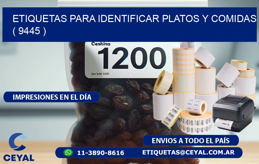 ETIQUETAS PARA IDENTIFICAR PLATOS Y COMIDAS  ( 9445 )