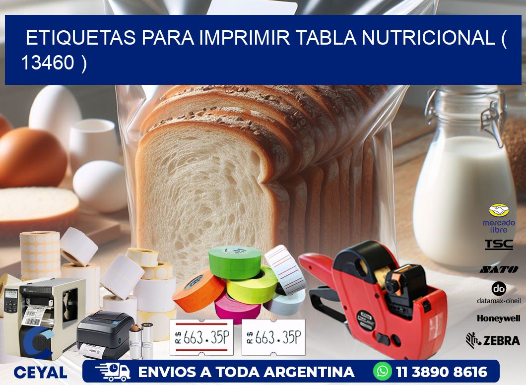 ETIQUETAS PARA IMPRIMIR TABLA NUTRICIONAL ( 13460 )