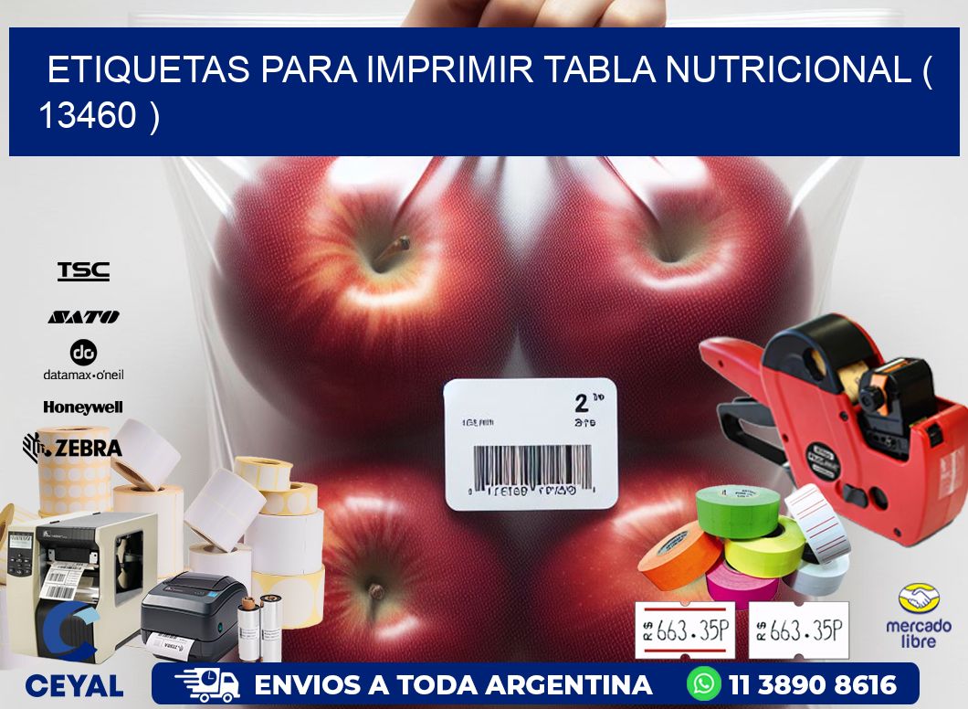 ETIQUETAS PARA IMPRIMIR TABLA NUTRICIONAL ( 13460 )