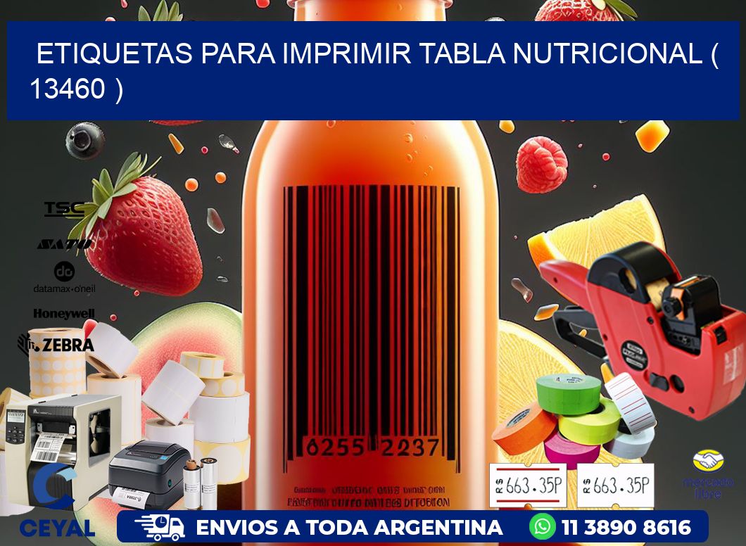 ETIQUETAS PARA IMPRIMIR TABLA NUTRICIONAL ( 13460 )