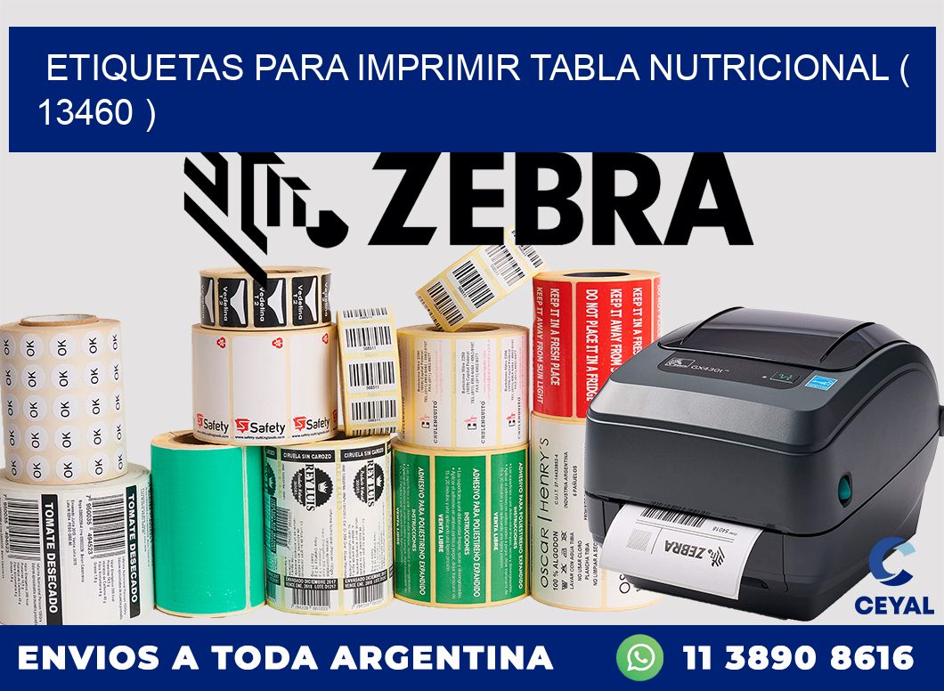 ETIQUETAS PARA IMPRIMIR TABLA NUTRICIONAL ( 13460 )